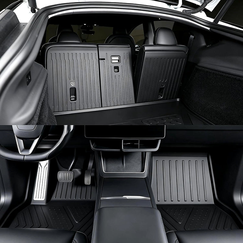 MoldedFit driver and passenger floor liners installed in Tesla Model Y Juniper