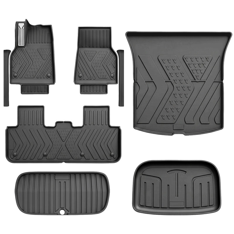 SUPER LINER MoldedFit™ Tesla Model Y Juniper Floor Mats — 8-Piece Interior & Cargo Set
