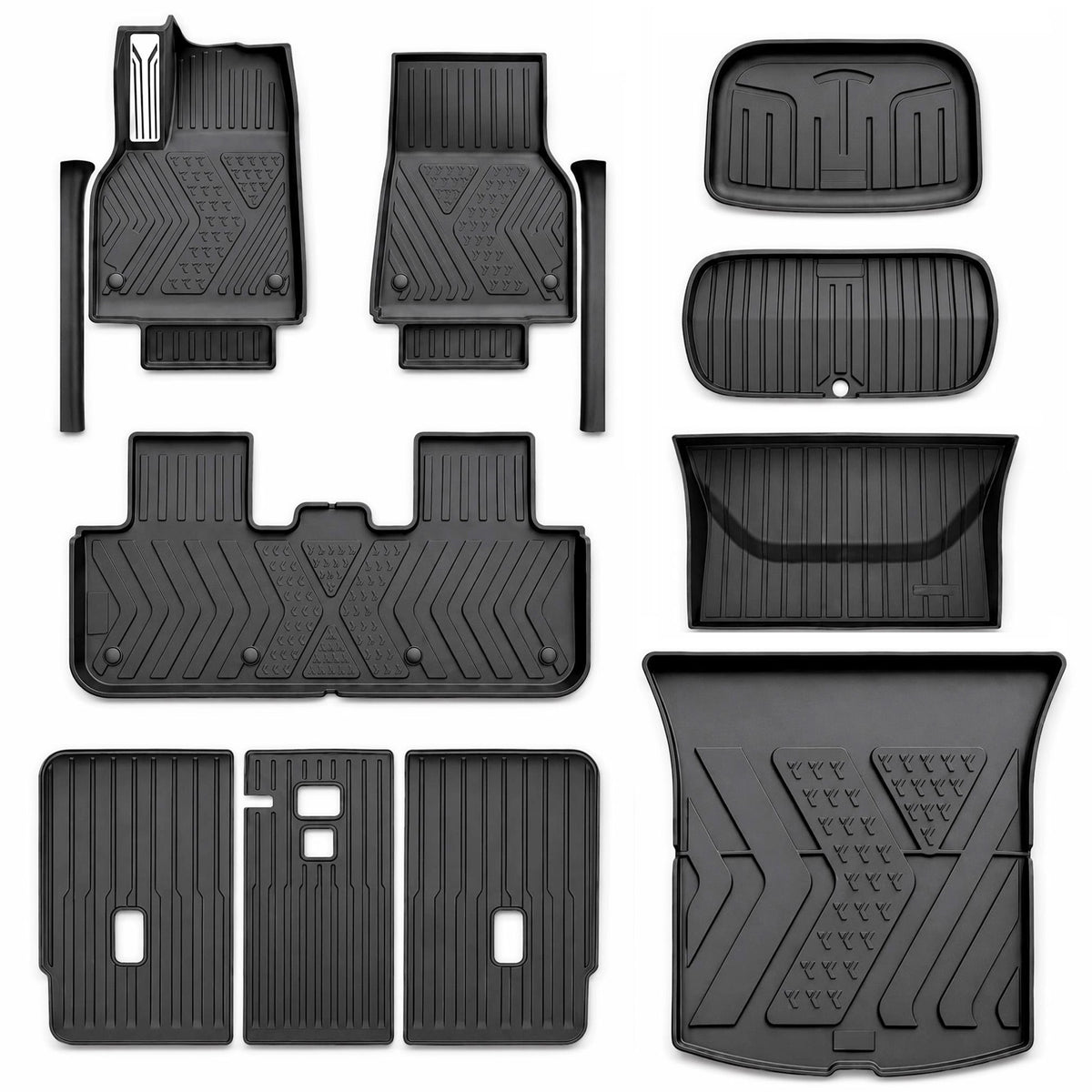 MoldedFit™ 12-Piece Complete Interior & Cargo Set — Tesla Model Y Floor Mats