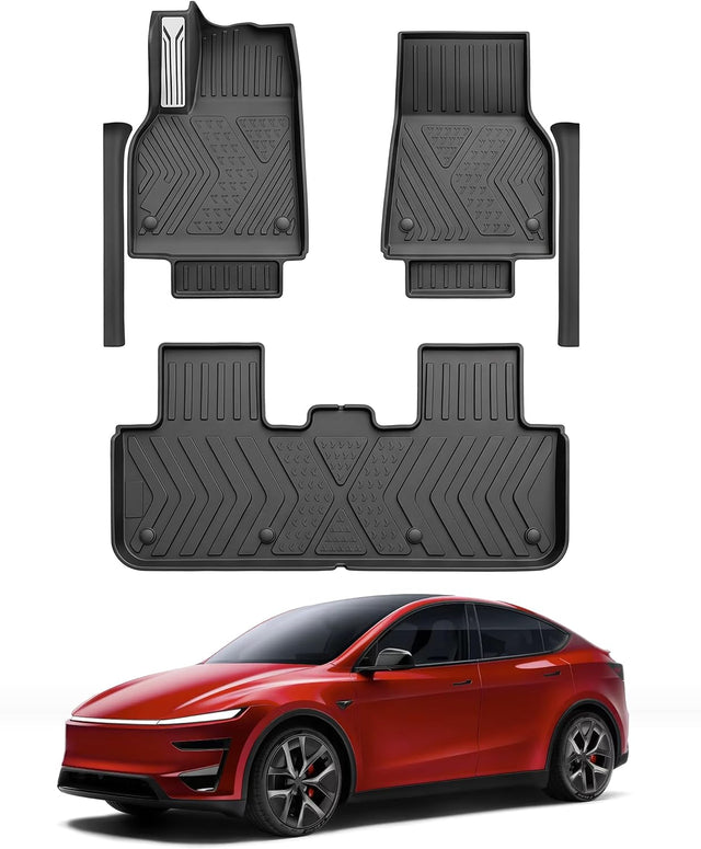 SUPER LINER Tesla New Model Y Juniper Floor Mats 2026 2027, 5-Pcs Set TPE