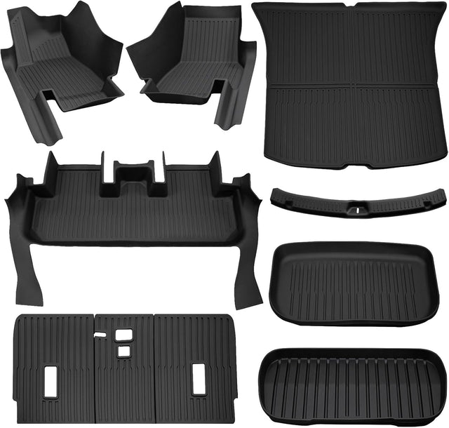 SUPER LINER 10-Piece Floor Mats Compatible with 2025-2026 Tesla Model Y Juniper - TPE Floor Liner& Accessories, CabinProtect⢠Pro Kit Full-Cabin Protection System (Only fit Premium&Performance)