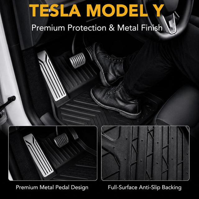 SUPER LINER 9-Pc Floor Mats & 3-Pc Sunshade Set for Model Y Juniper 2026 Custom Fit TPE Cargo Liners, Anti-Slip Metal Pedal, All Weather Accessories, Graphene Heat Blocking (Not for Standard)