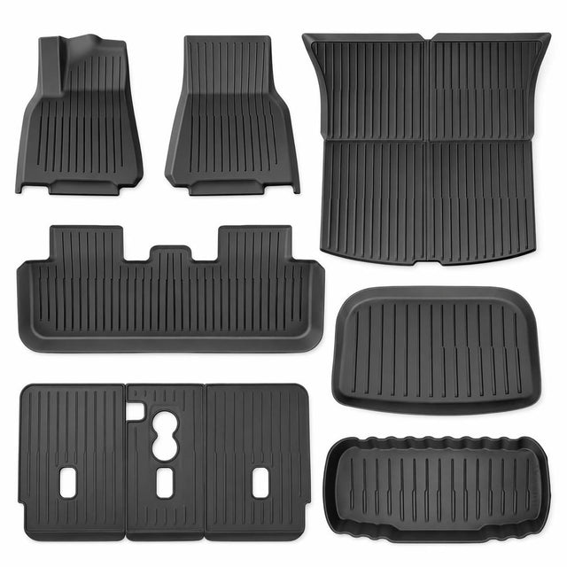 SUPER LINER Tesla New Model Y Juniper Standard 2025 2026 Floor Mats,9PCS | Custom Fit TPE Cargo Liner, Seat Back Protector, & Accessories , All Weather Pet & Child System (Only fit Standard)