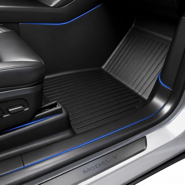 SUPER LINER 9-Pc Floor Mats & 3-Pc Sunshade Set for Model Y Juniper 2026 Custom Fit TPE Cargo Liners, All Weather Accessories, Graphene Heat Blocking, Carbon Fiber Never Sag(Not for Standard)