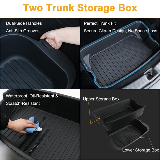 SUPER LINER 12PCS Tesla New Model Y Juniper 2026 Floor Mats & Accessories Custom Fit TPE Cargo Liners, All Weather Pet & Child System(Only fit Premium&Performance)