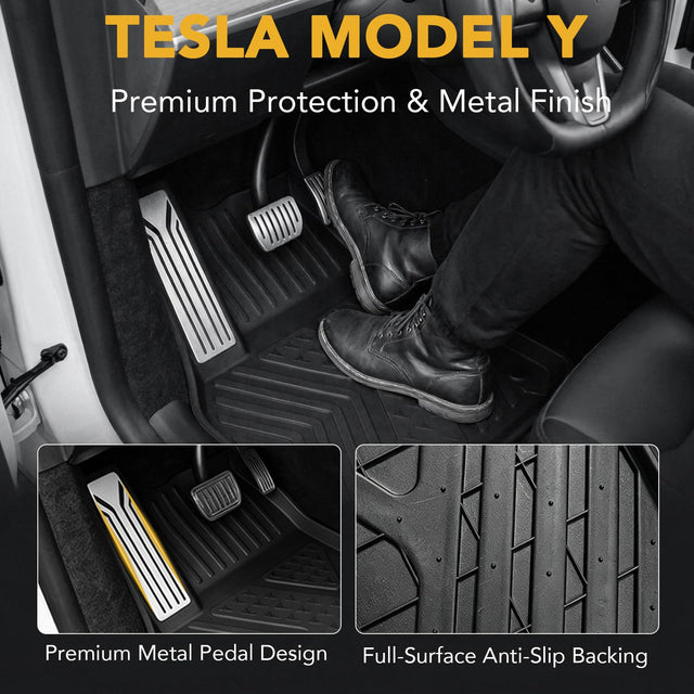 SUPER LINER 12PCS Tesla New Model Y Juniper 2026 Floor Mats & Accessories Custom Fit TPE Cargo Liners, All Weather Pet & Child System(Only fit Premium&Performance)