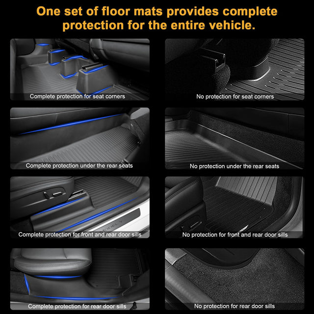 SUPER LINER 9 PCS Tesla New Model Y Juniper 2026 Floor Mats & Accessories | Custom Fit TPE Cargo Liners, All Weather Pet & Child System(Only fit Premium&Performance)