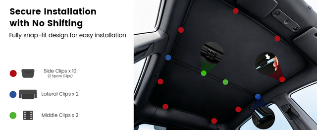 Tesla Model Y Juniper Sunshade 2026, Glass Roof and Windshield Sun Shade Set, Two Panel Roof, Never Sag Frame