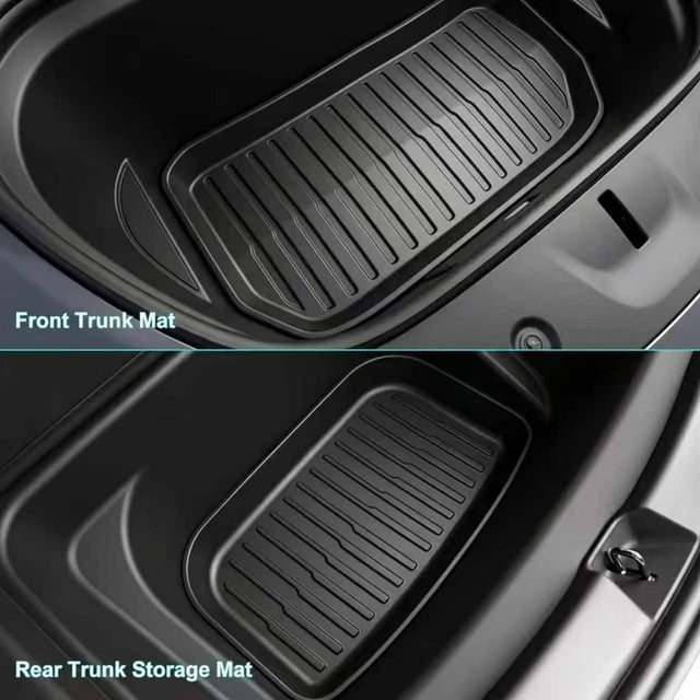 SUPER LINER 9 PCS Tesla New Model Y Juniper 2026 Floor Mats & Accessories | Custom Fit TPE Cargo Liners, All Weather Pet & Child System(Only fit Premium&Performance)