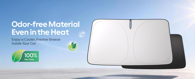 Tesla Model Y Juniper Sunshade 2026, Glass Roof and Windshield Sun Shade Set, Two Panel Roof, Never Sag Frame