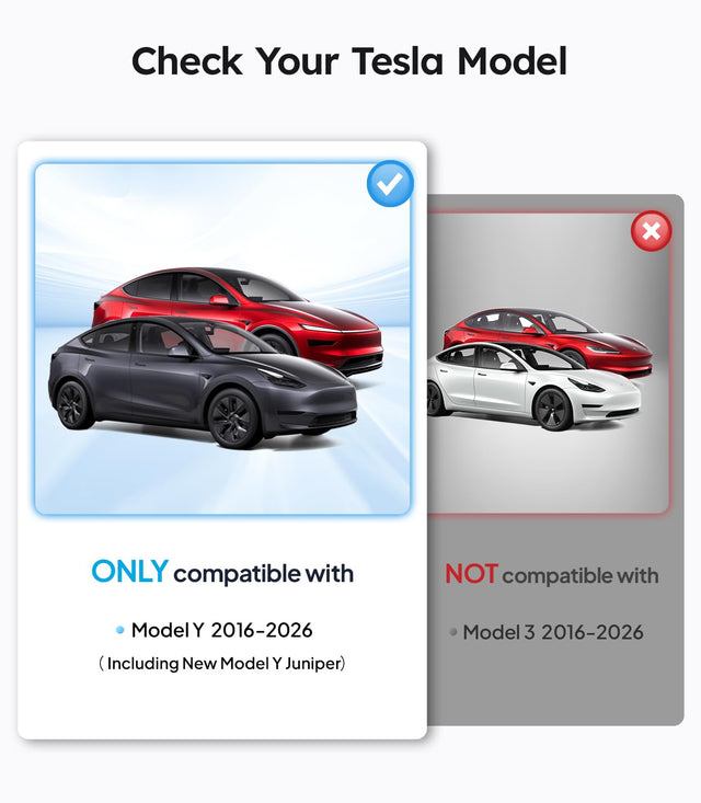 Tesla Model Y Juniper Sunshade 2026, Glass Roof and Windshield Sun Shade Set, Two Panel Roof, Never Sag Frame