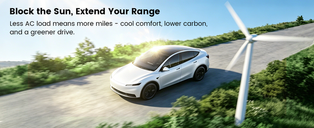 Tesla Model Y Juniper Sunshade 2026, Glass Roof and Windshield Sun Shade Set, Two Panel Roof, Never Sag Frame