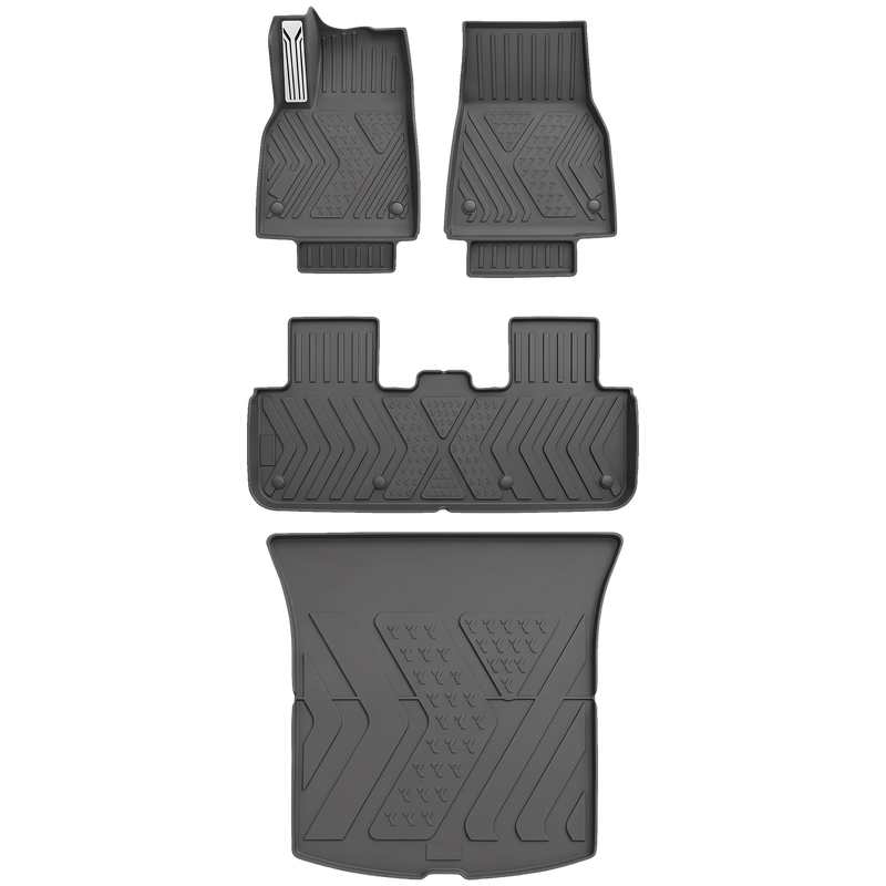 SUPER LINER MoldedFit™ Tesla Model Y Juniper Floor Mats — 4-Piece Floor & Trunk Set (Fits All 5-Seat Trims)
