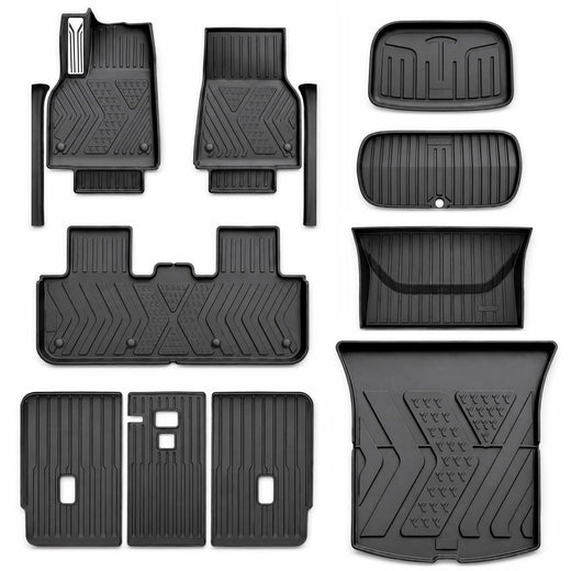 Tesla Model Y Juniper Floor Mats 2026, 12 Piece Complete Cabin Set, All Weather TPE, Console Panels and Front Trunk