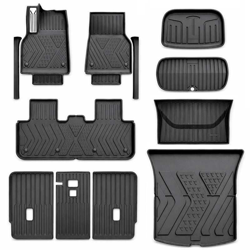 SUPER LINER MoldedFit™ Tesla Model Y Juniper Floor Mats — 12-Piece Complete Interior & Cargo Set