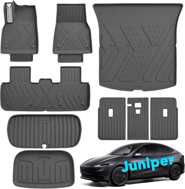 SUPER LINER MoldedFit™ Tesla Model Y Juniper Floor Mats Accessories 2026 2025 Injection-Molded Premium Soft-Touch TPE Floor Liners, Cargo Mats & Seat Back Protectors Accessories (Not for Standard)