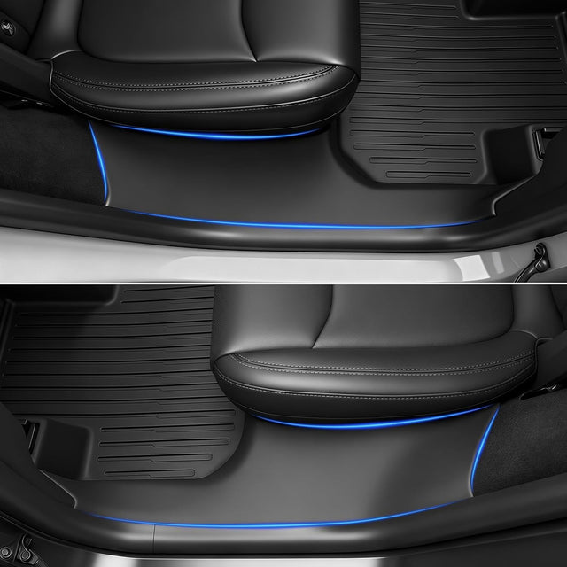 SUPER LINER Tesla 2025 2026 Model Y Juniper Floor Mats & 2027 Accessories Door Sill & Center Console Side Protector, Full Set Extra-Thick TPE Cargo Liners & Seatbacks for Full-Cabin Protection System