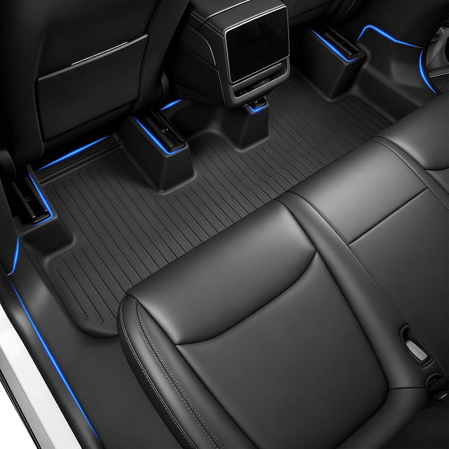 SUPER LINER Tesla 2025 2026 Model Y Juniper Floor Mats & 2027 Accessories Door Sill & Center Console Side Protector, Full Set Extra-Thick TPE Cargo Liners & Seatbacks for Full-Cabin Protection System