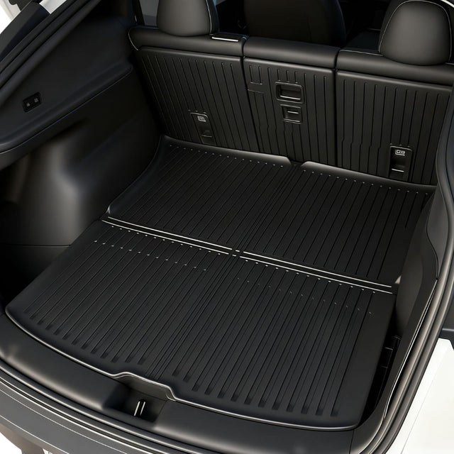 SUPER LINER Tesla 2025 2026 Model Y Juniper Floor Mats & 2027 Accessories Door Sill & Center Console Side Protector, Full Set Extra-Thick TPE Cargo Liners & Seatbacks for Full-Cabin Protection System