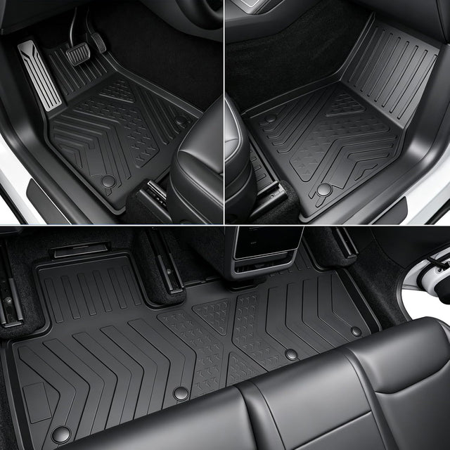 SUPER LINER MoldedFit™ Tesla Model Y Juniper Floor Mats Accessories 2026 2025 Injection-Molded Premium Soft-Touch TPE Floor Liners, Cargo Mats & Seat Back Protectors Accessories (Not for Standard)