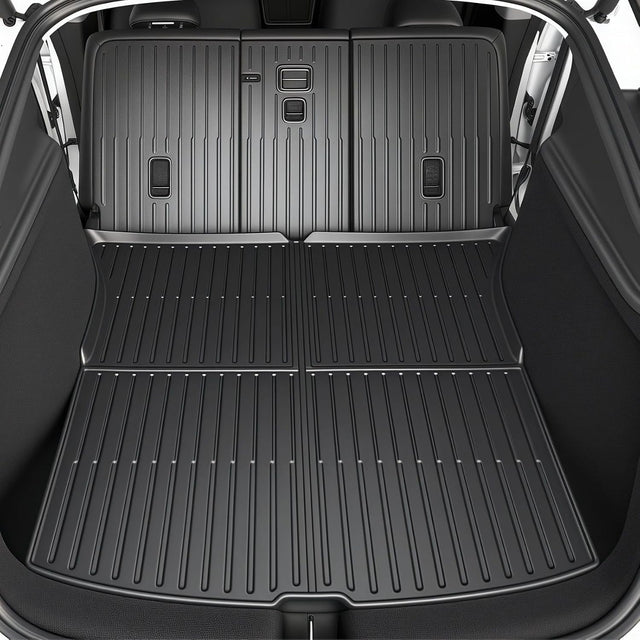 SUPER LINER Tesla 2025 2026 Model Y Juniper Floor Mats &Cargo Liners 10 PCS Seatbacks, Full Set Extra-Thick TPE for 5-Seater | 2025-2027 All-Weather Pet & Child-Friendly Model Y Juniper Accessories