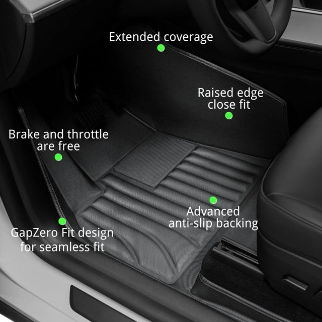 Tesla Model Y Soft Floor Mats (2021–2024) — CabinProtect™ Pro Kit