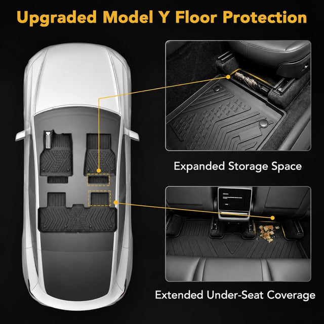 SUPER LINER 9-Pc Floor Mats & 3-Pc Sunshade Set for Model Y Juniper 2026 Custom Fit TPE Cargo Liners, Anti-Slip Metal Pedal, All Weather Accessories, Graphene Heat Blocking (Not for Standard)