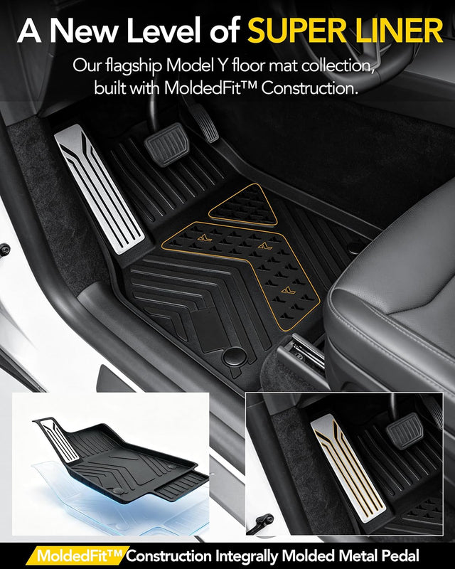 SUPER LINER Tesla New Model Y Juniper Floor Mats 2026 2027, 5-Pcs Set TPE