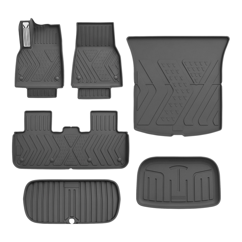 SUPER LINER MoldedFit 6-piece Tesla Model Y Juniper set — floor liners, rear trunk, frunk and under-trunk storage liner