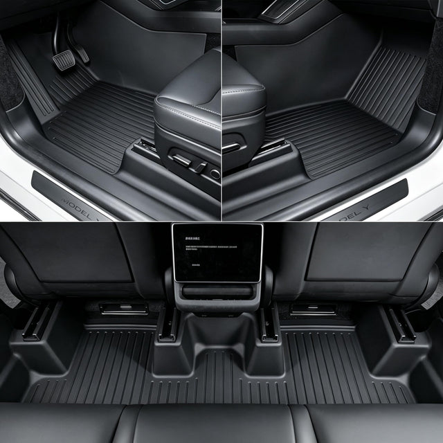 SUPER LINER 11PCS Floor Mats for 2025-2026 Tesla Model Y Juniper，11PCS | Custom Fit TPE Cargo Liner, Seat Back Protector, & Accessories , All Weather Pet & Child System (Only fit Premium)