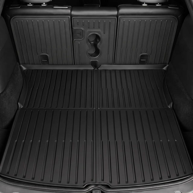 SUPER LINER Tesla New Model Y Juniper Standard 2025 2026 Floor Mats，9PCS | Custom Fit TPE Cargo Liner, Seat Back Protector, & Accessories , All Weather Pet & Child System (Only fit Standard)